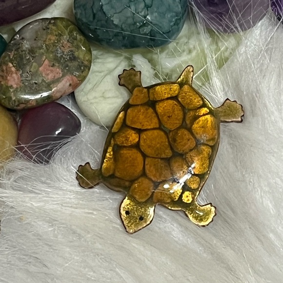 R. Campbell Handmade Turtle Brooch - Picture 1 of 8